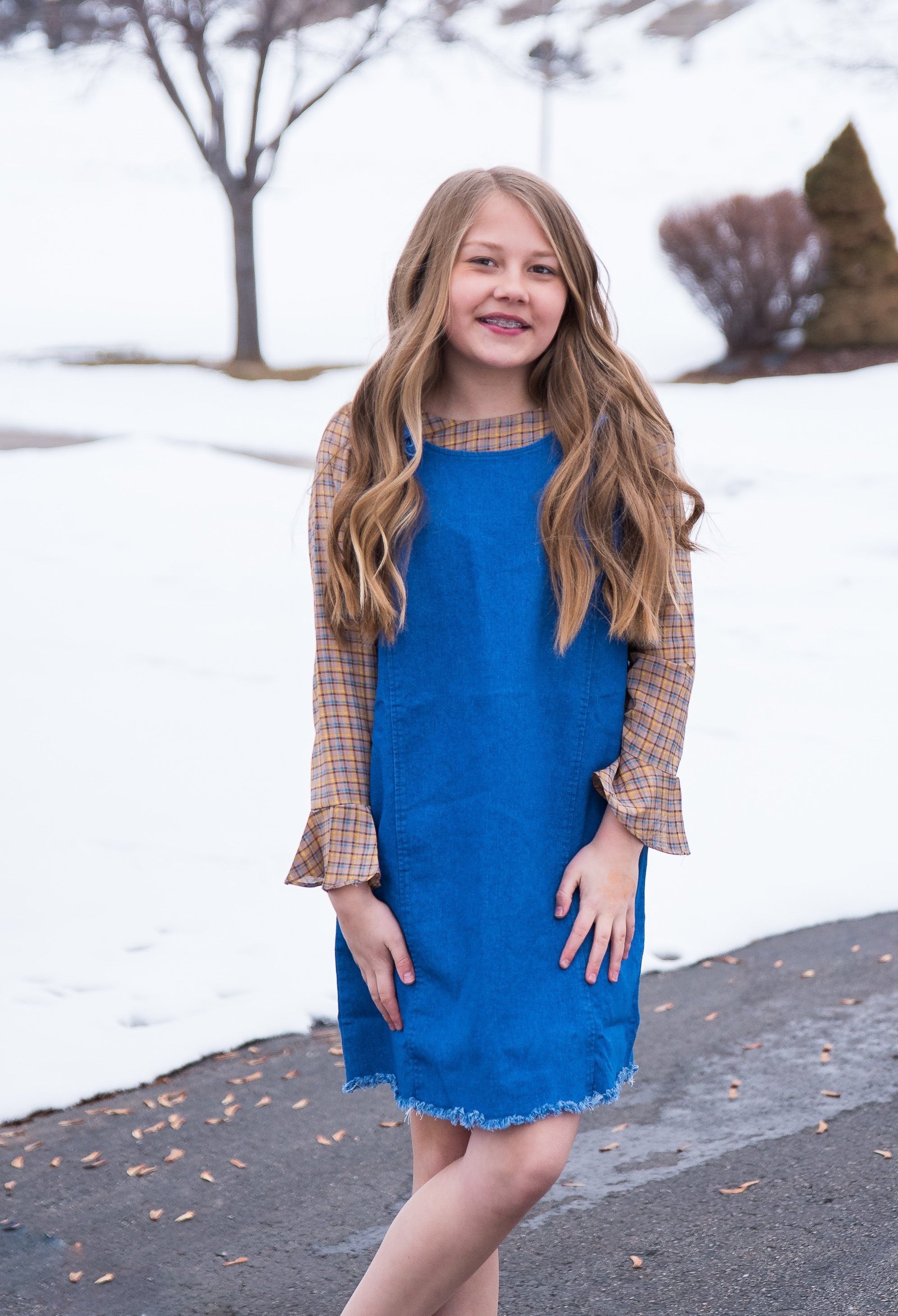 Zimmermann - Girls Blue Embroidered Denim Dress | Childrensalon Outlet