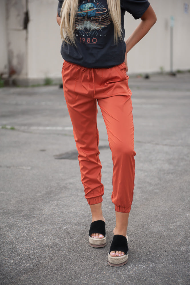 Leopard Top, Burnt Orange Pants — bows & sequins