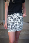 Leopard mini skirt in Black & White - Duckthreads