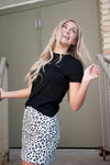 Leopard mini skirt in Black & White - Duckthreads