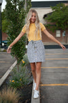 Coconut button Woven Skirt With Belt in Ditsy Floral - Duckthreads