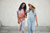 DT Emma two-piece set: ribbed tee & cropped palazzo pants in Baby Blue - Duckthreads