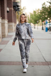 Kesley Leroy Tie Dye Joggers with knee accents  in grey - Duckthreads