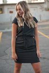 Womens  Downtown Sporty lightweight dress in black, modest fit with pockets - Duckthreads